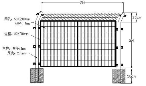 框架型護欄網(wǎng)圖紙